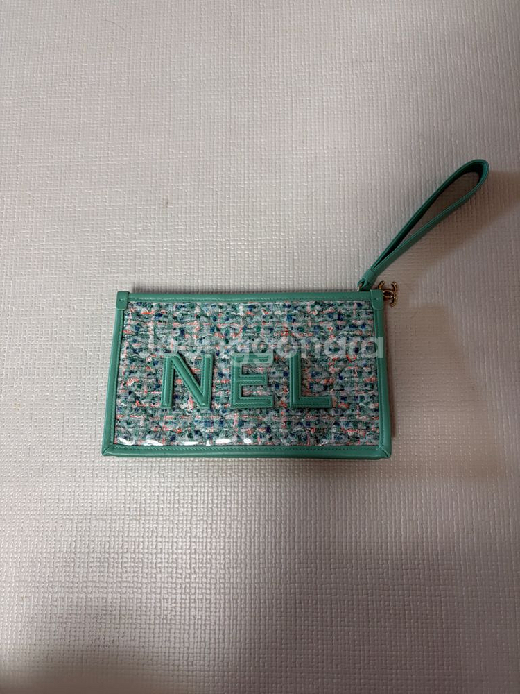 샤넬 트위드 클러치 민트--0