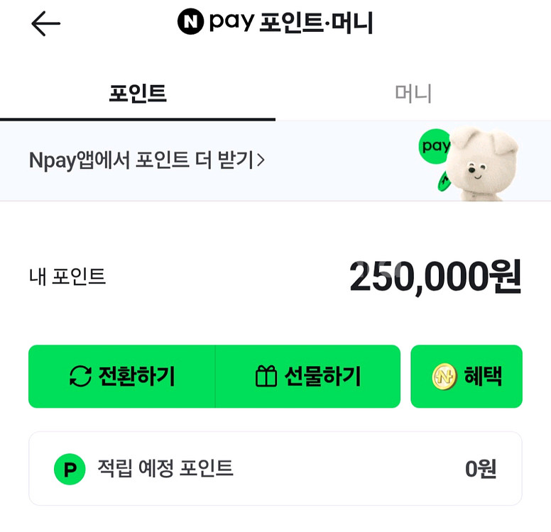 네이버 포인트 25만포인트 96% 팔아요--0