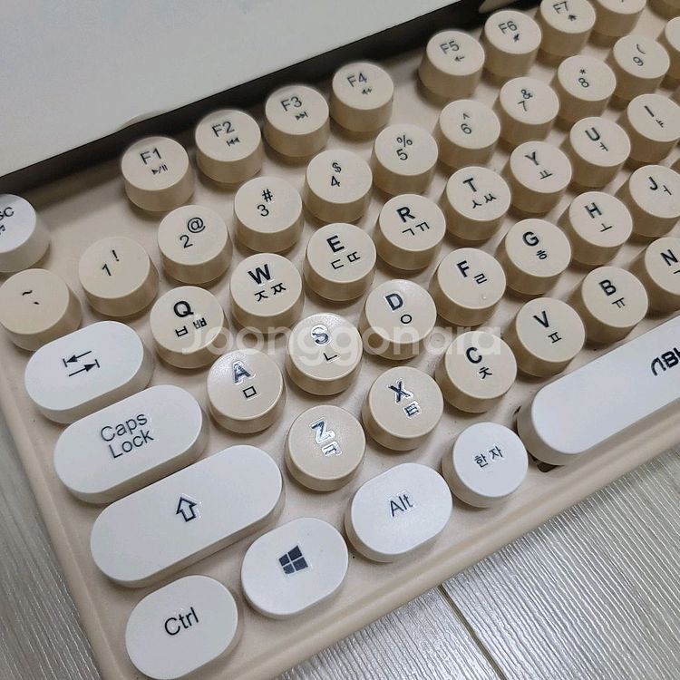앱코 WKM40 무선 키보드 마우스 세트 저소음 베이지--3