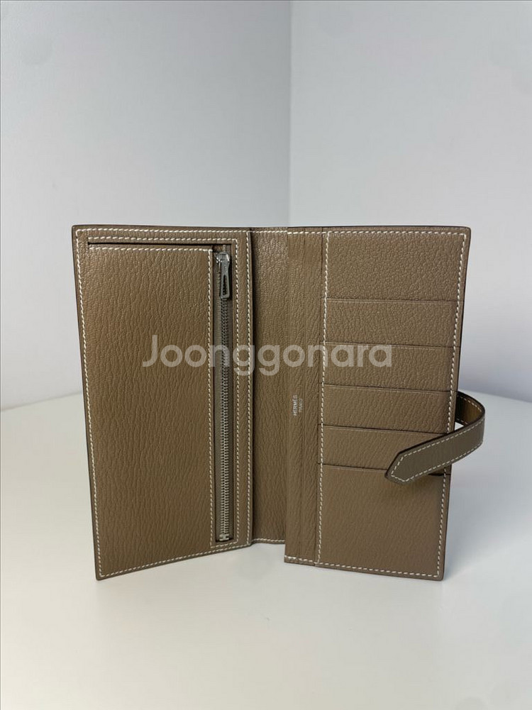 에르메스 미조레 베안 장지갑 에토프 은장--9
