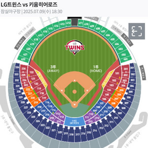 7/9(수) 엘지 vs 키움 1루 네이비 2연석,4연석