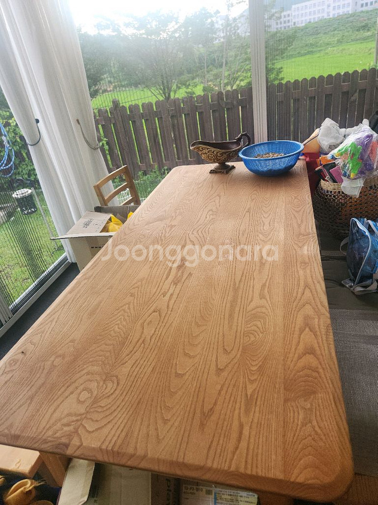 6인용 고급원목식탁, 벤치의자--0