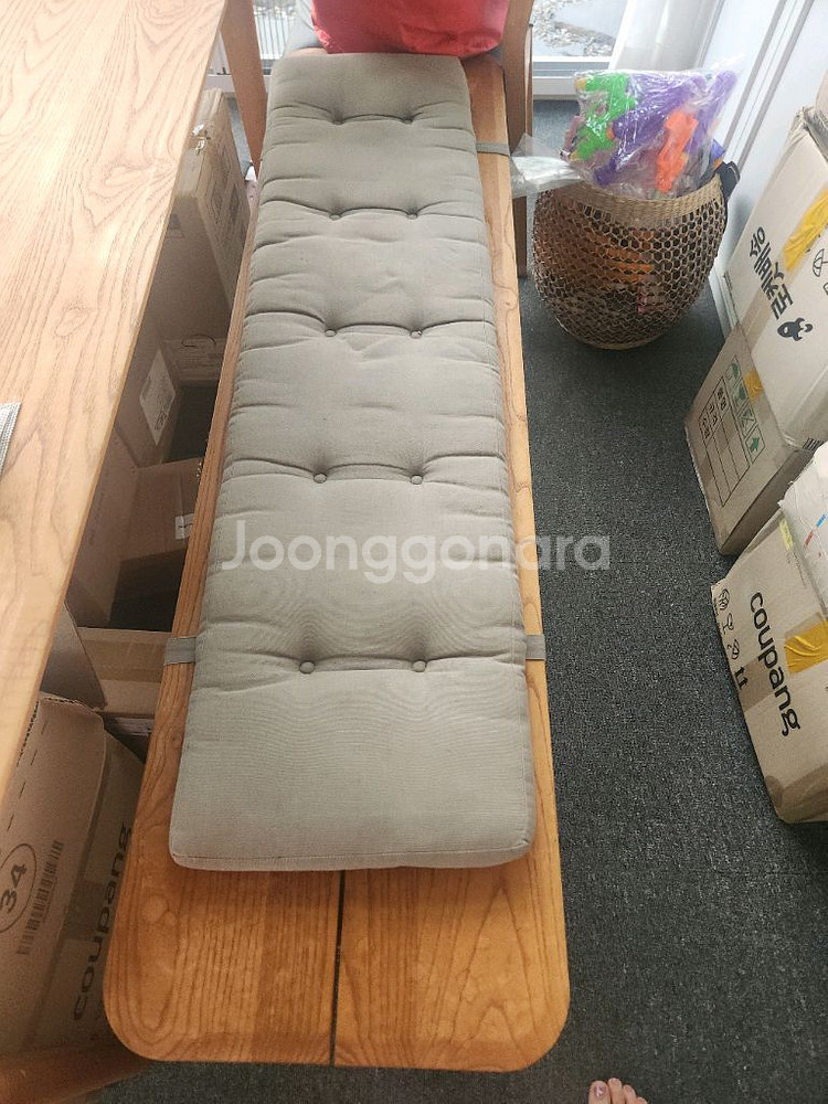 6인용 고급원목식탁, 벤치의자--1