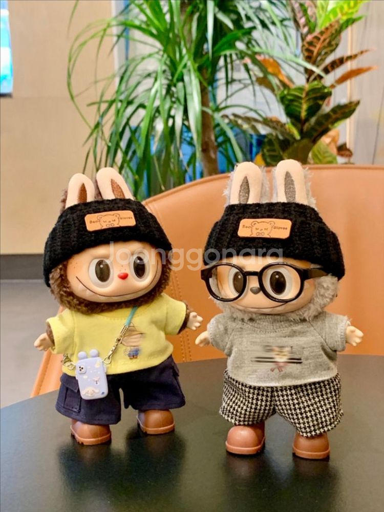 핸드메이드 라부부 인형옷 그레이 맨투맨 바지 세트--2