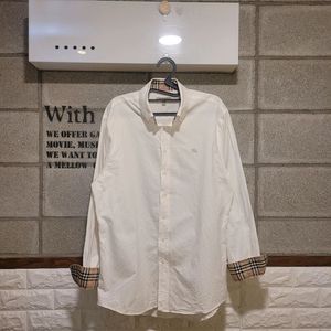 버버리 소매체크 셔츠 M