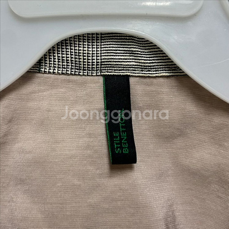 [여자 90]베네통 린넨 체크 싱글자켓--3