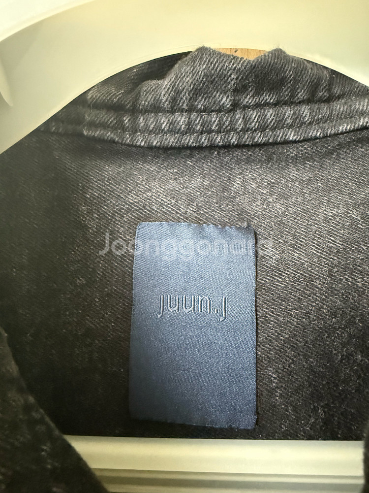 준지 블랙 데님 후드 집업--3