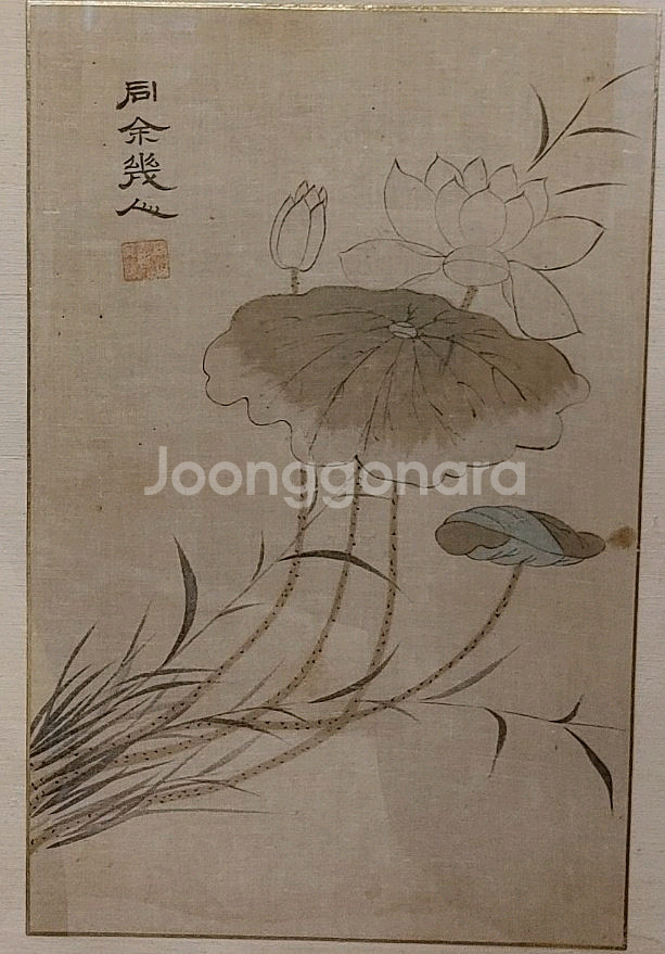 연꽃 민화 동양화 그림 조선시대--3