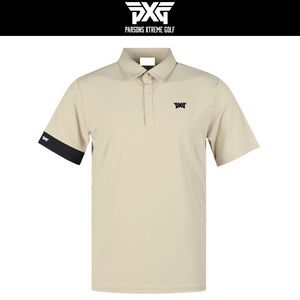 PXG 골프 남성 레귤러핏 소매 배색 반팔 카라티