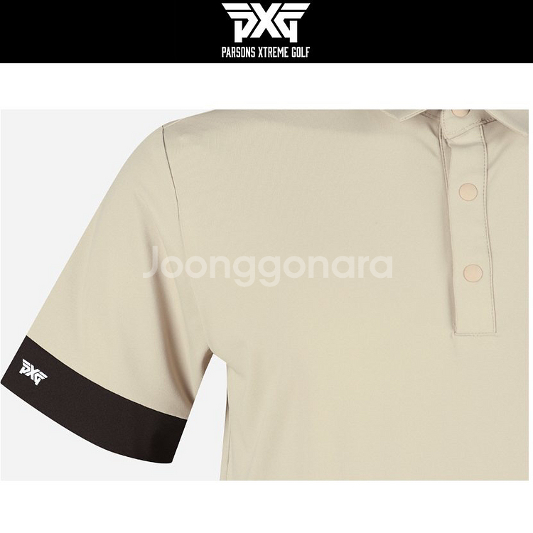 PXG 골프 남성 레귤러핏 소매 배색 반팔 카라티--6