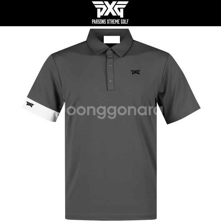PXG 골프 남성 레귤러핏 소매 배색 반팔 카라티--3