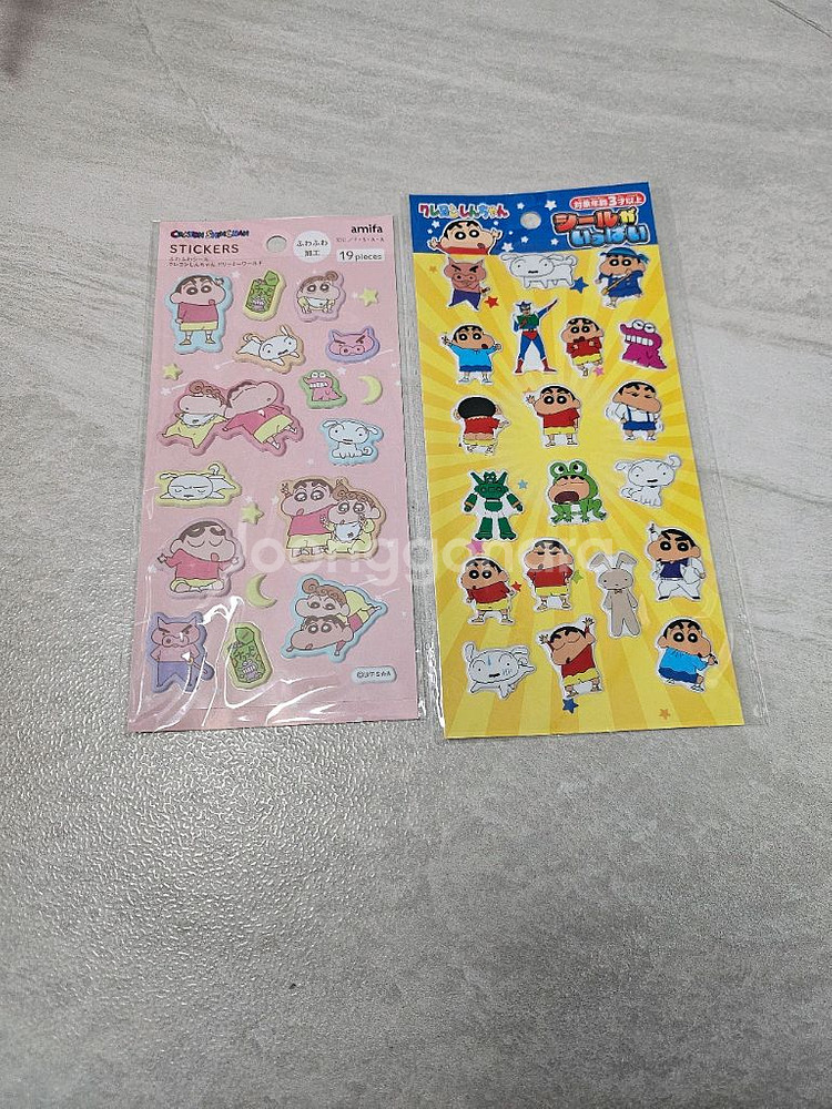 (일본구매)짱구는못말려 블록스티커 2종(새상품)--0