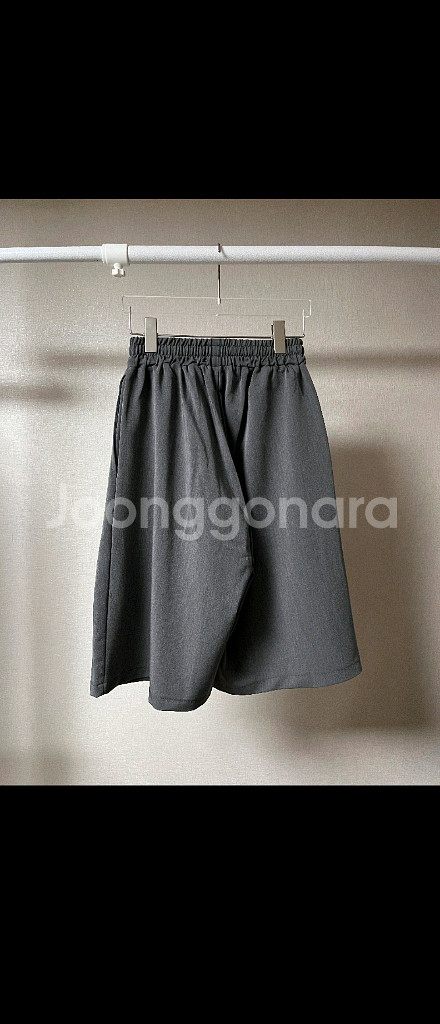 남자 반바지 스랙스 허리 밴딩 그레이--1