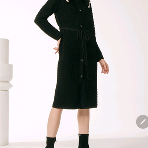 새상품급 한섬 마인 디테쳐블 칼라 니트 드레스