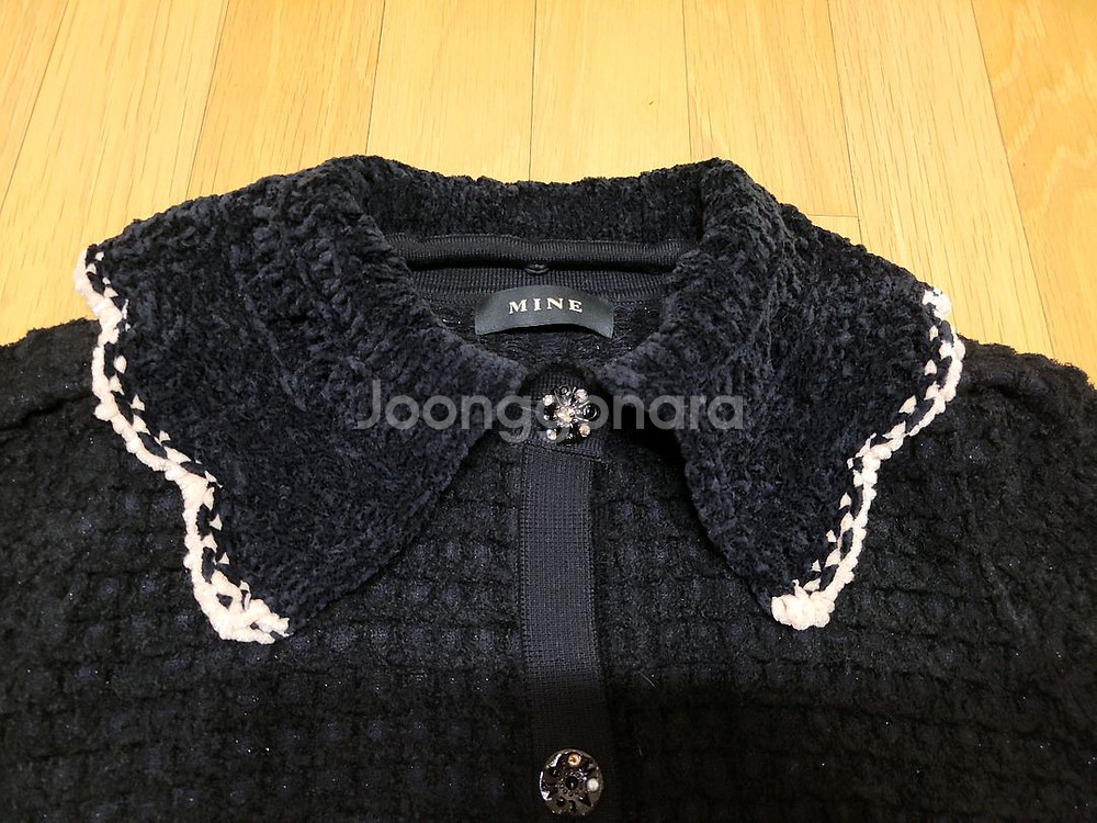 새상품급 한섬 마인 디테쳐블 칼라 니트 드레스--7