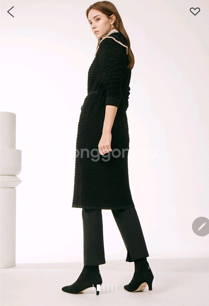 새상품급 한섬 마인 디테쳐블 칼라 니트 드레스--1