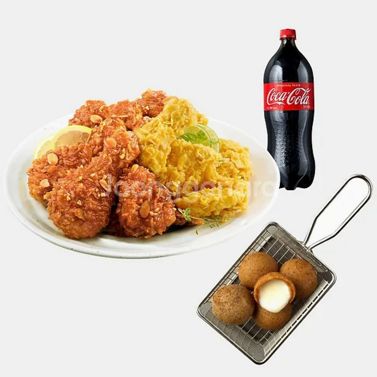 bhc 후라이드반/양념반 + 치즈볼 + 콜라1.25L--0