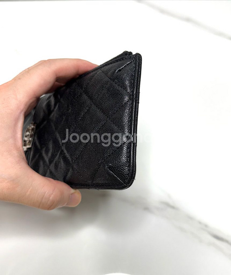 샤넬 보이 캐비어 폰홀더 카드지갑--6