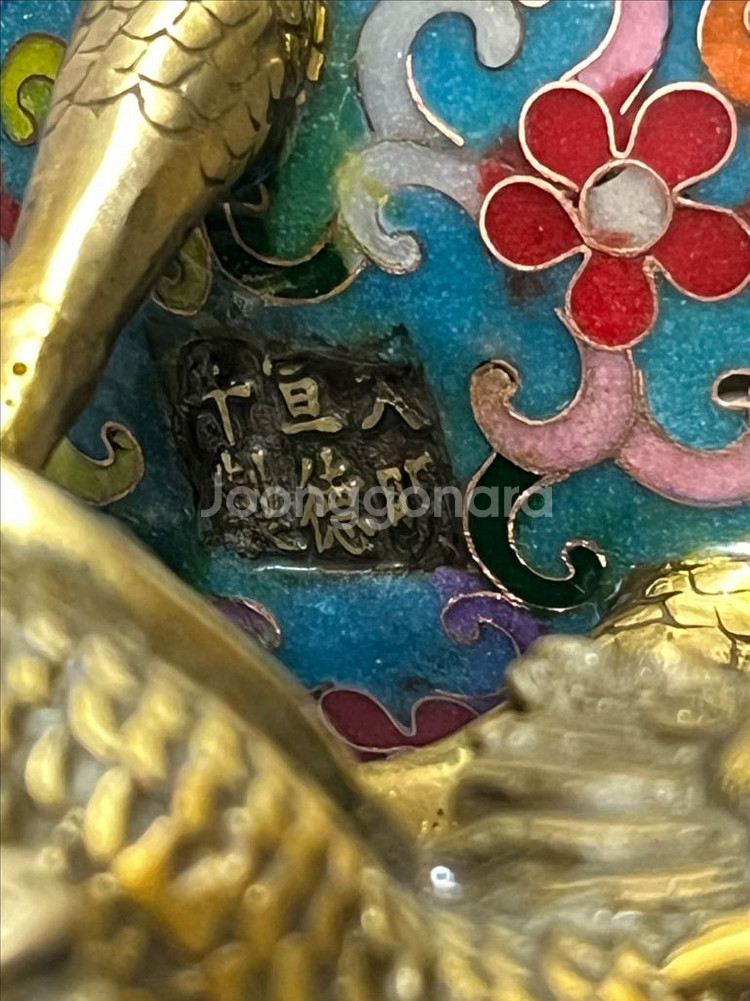 중국동브론즈 동태법랑 현무 향훈--3