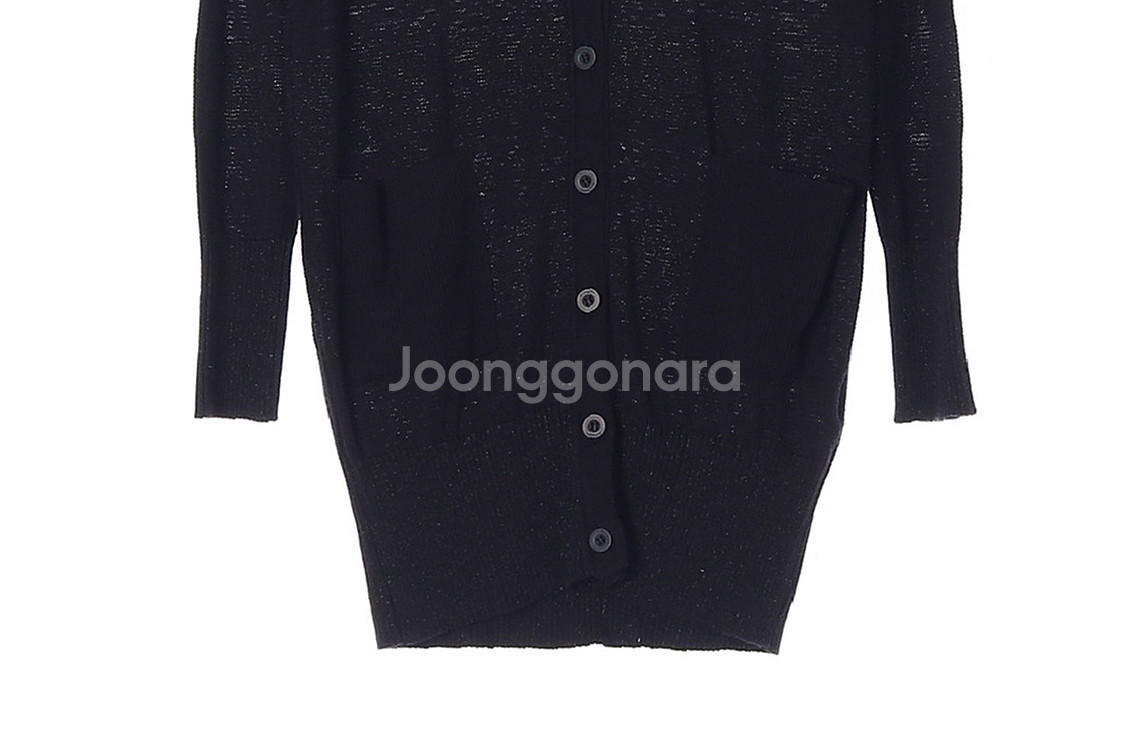 [S]앤듀 캐시미어블렌드 블랙 펄 롱 니트 가디건--3