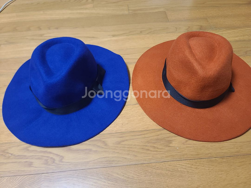 울 100% 페도라 모자 2개--0