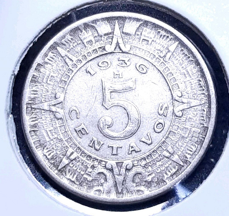 멕시코 1936년 5센타보스.외국주화.주화 화폐 동전--1