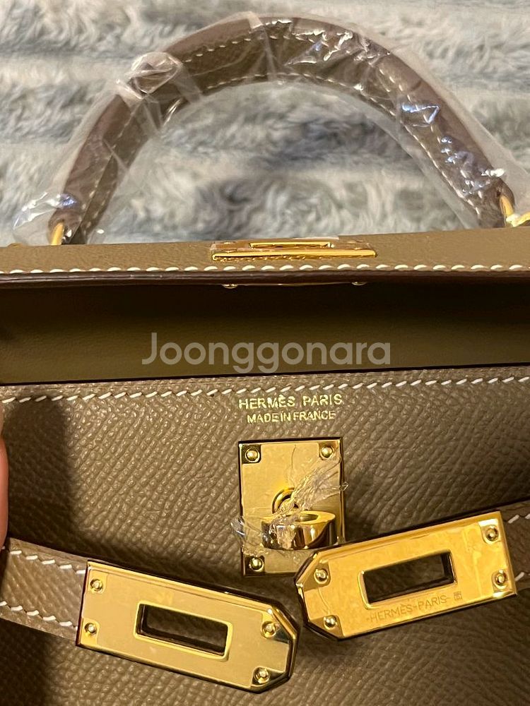 에르메스 켈리 미니 새상품 브라운--1