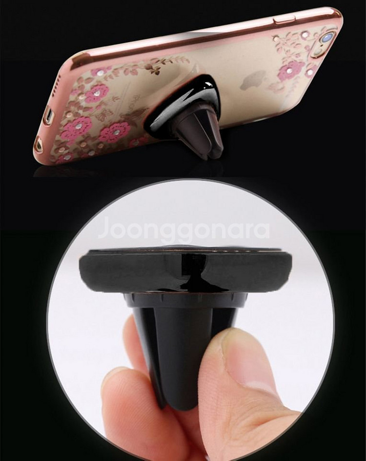 새 검정색 차량용 삼각자석 송풍구 핸드폰 거치대 전화--3