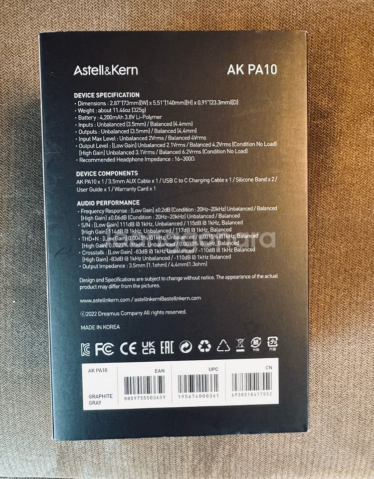 AK pa10 포터블 헤드폰 이어폰 앰프 4.4--1