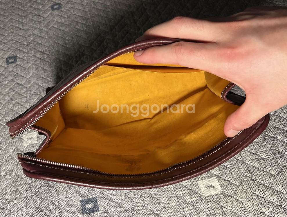 (급처) 고야드 쥬방스 GM 클러치 버건디--6