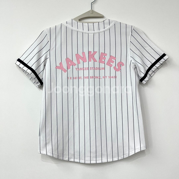 MLB 뉴욕 양키즈 연핑크 로고 야구 유니폼--3