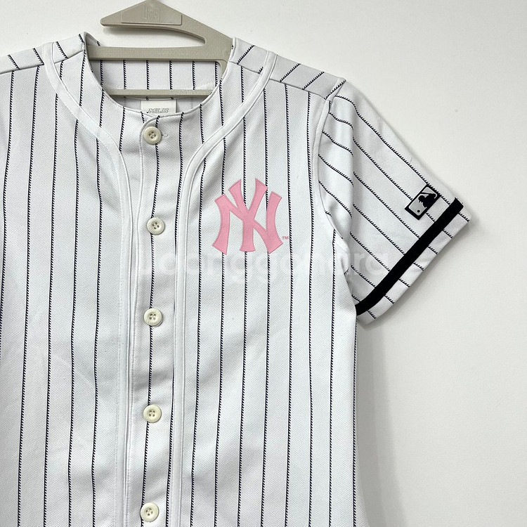 MLB 뉴욕 양키즈 연핑크 로고 야구 유니폼--4