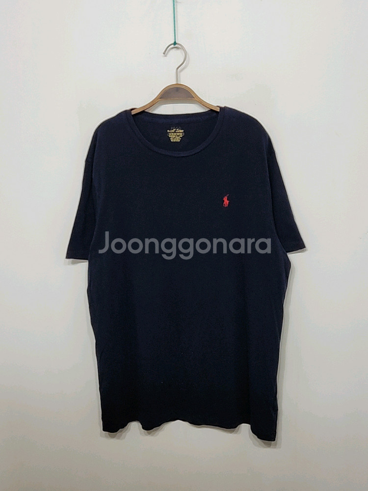 (XL) 랄프로렌 폴로 반팔티 네이비 로고 면티셔츠--0