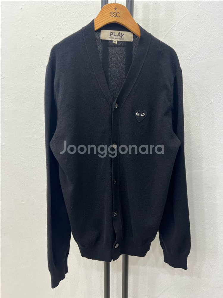 정품) 꼼데가르송 블랙와펜 남성 가디건 M--0