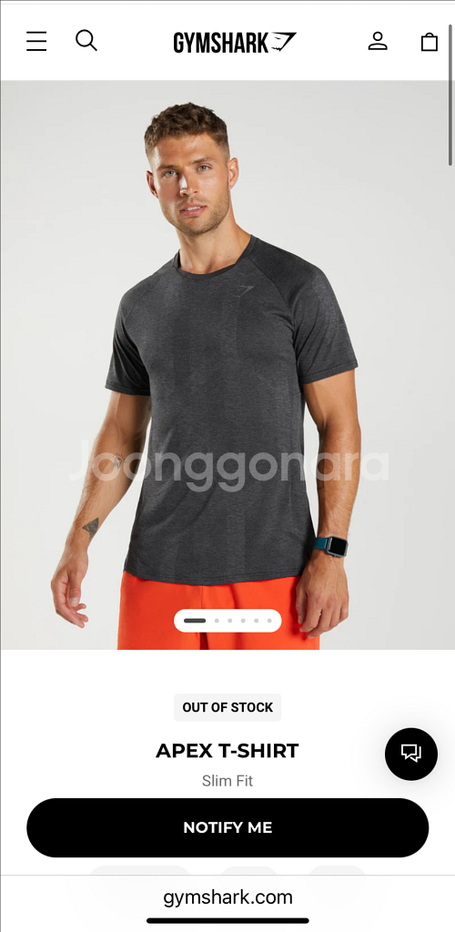 Gymshark 에이펙스 슬림핏 티셔츠--0