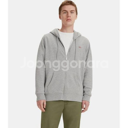 [Levis] 남녀공용 스몰로고 기모 후드집업 (M)--0
