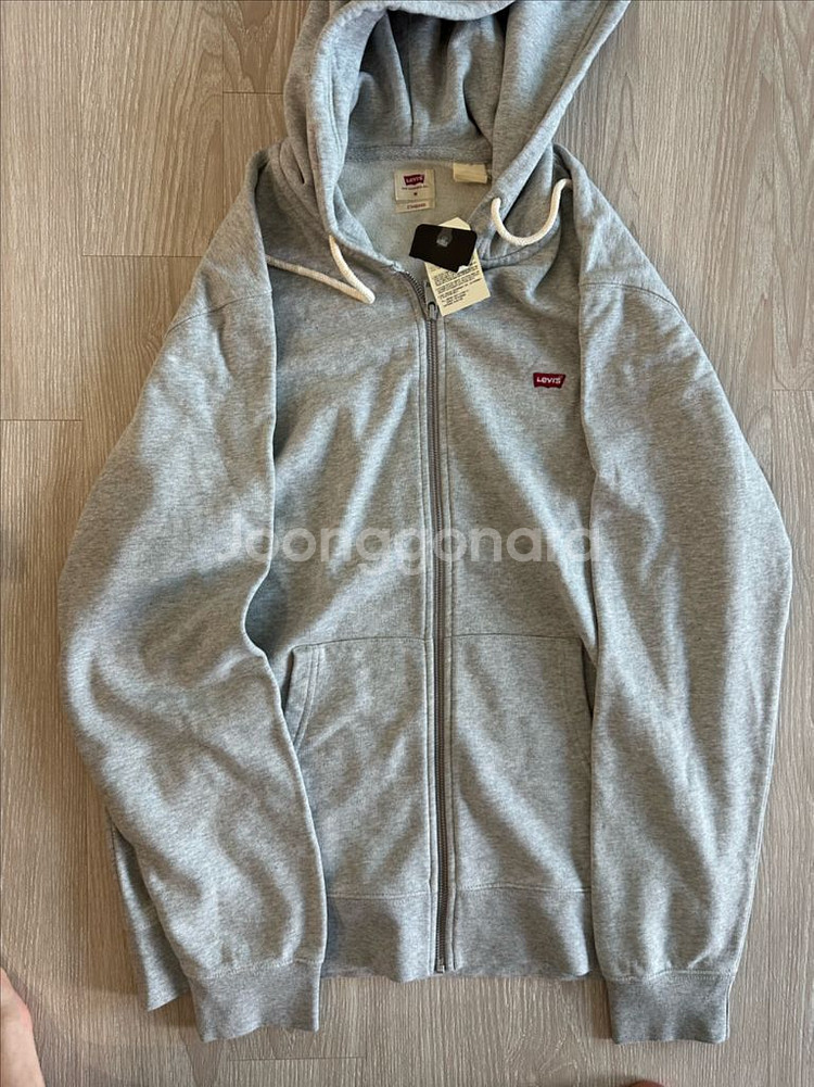 [Levis] 남녀공용 스몰로고 기모 후드집업 (M)--4