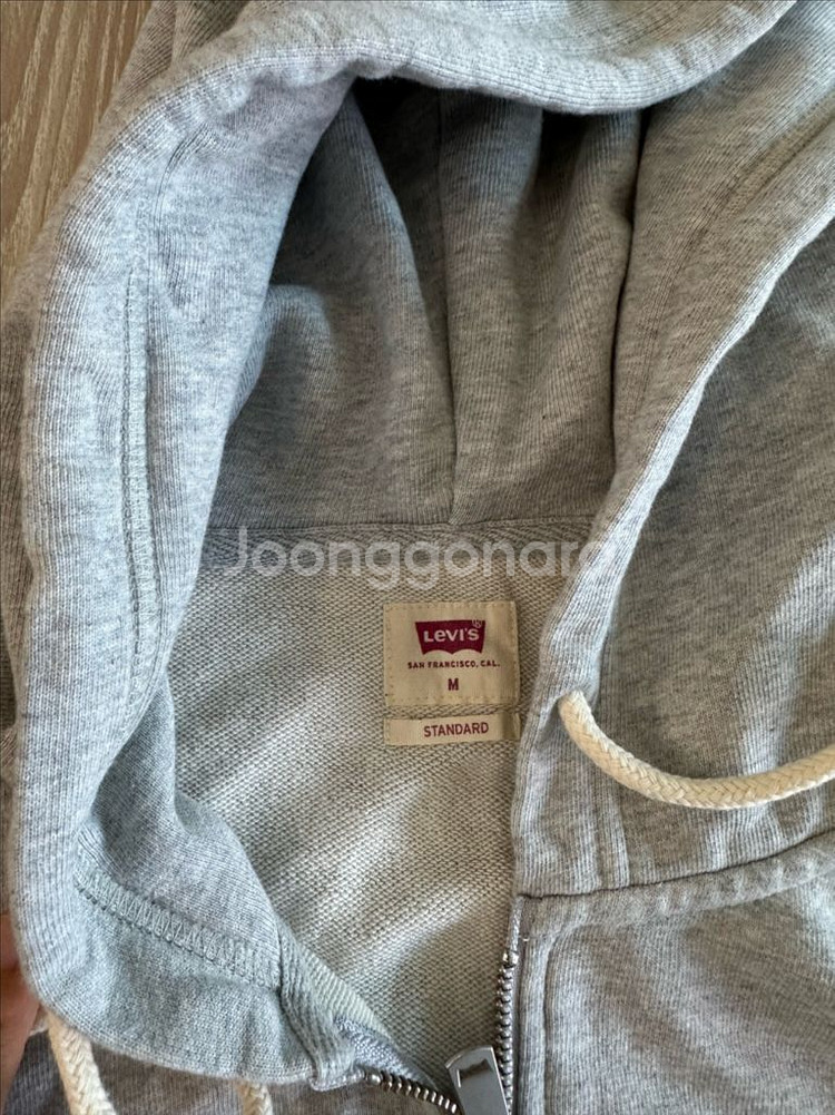 [Levis] 남녀공용 스몰로고 기모 후드집업 (M)--2