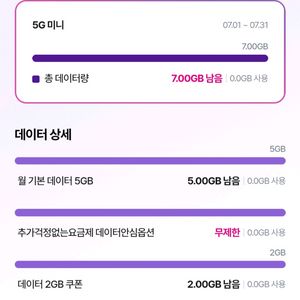 LG 데이터 1기가 2000원 2기가 3600원