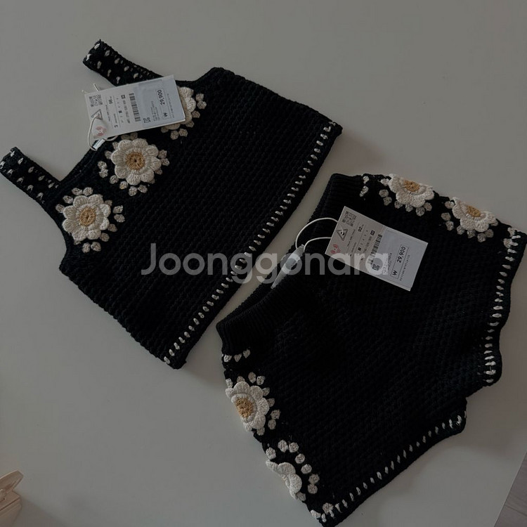 자라 베이비 크로셰 상하의세트 새상품--0