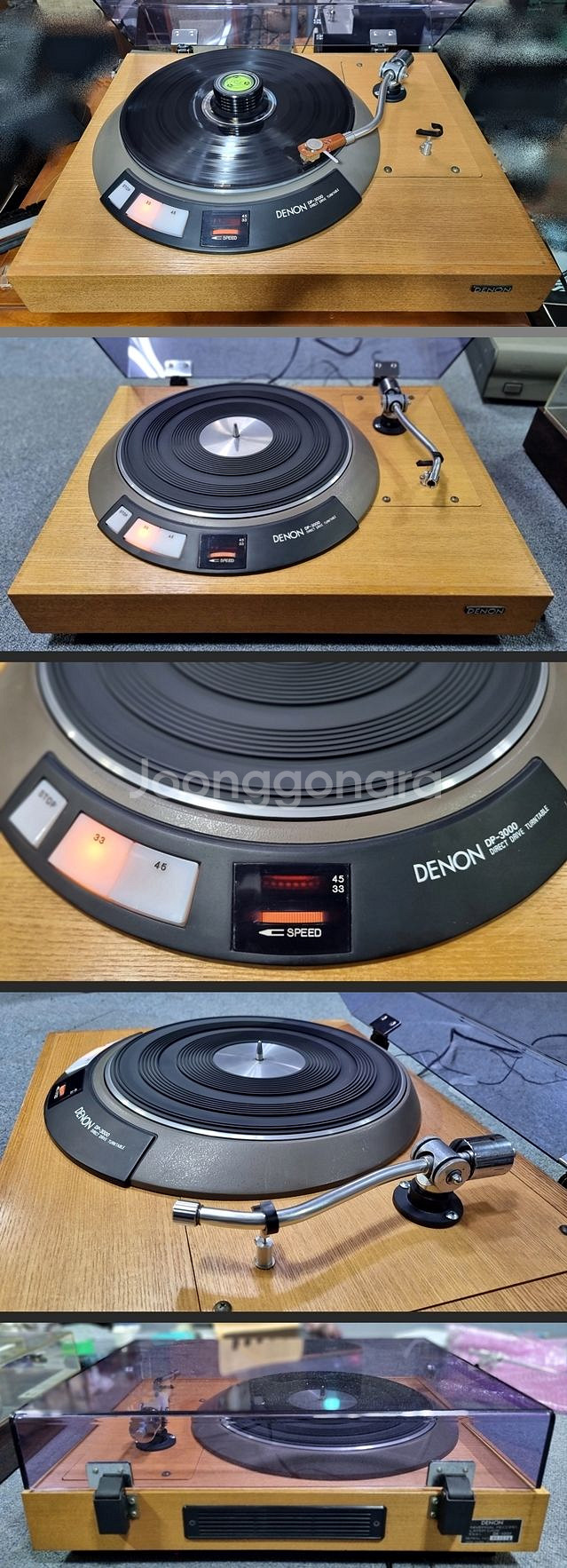 데논 DP-3000 턴테이블-ESL S-1000 톤암--0