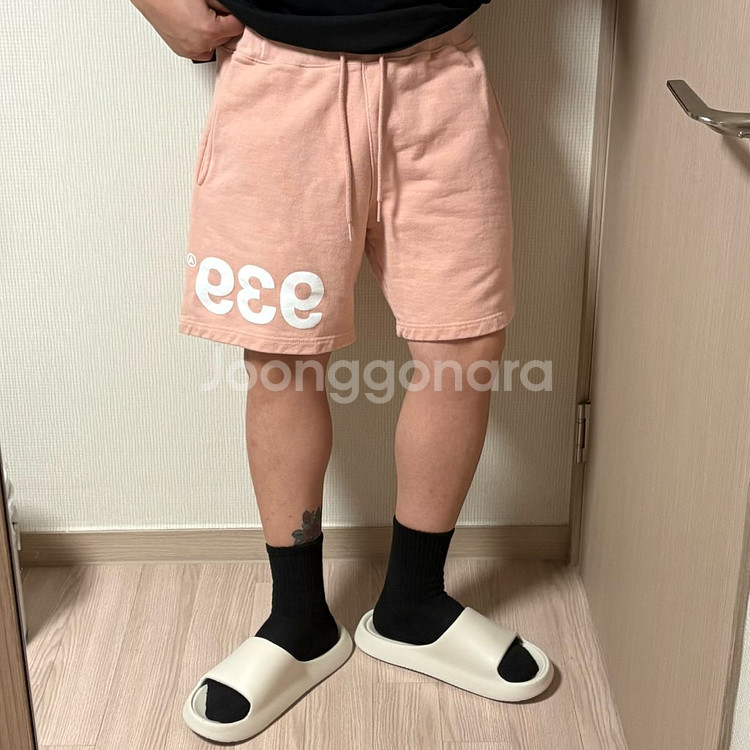 정품 아카이브 볼드 939 핑크 스웻팬츠 버뮤다 반바지--0