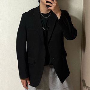 정품 무신사스탠다드 릴렉스드 베이직 블레이저 블랙 자켓