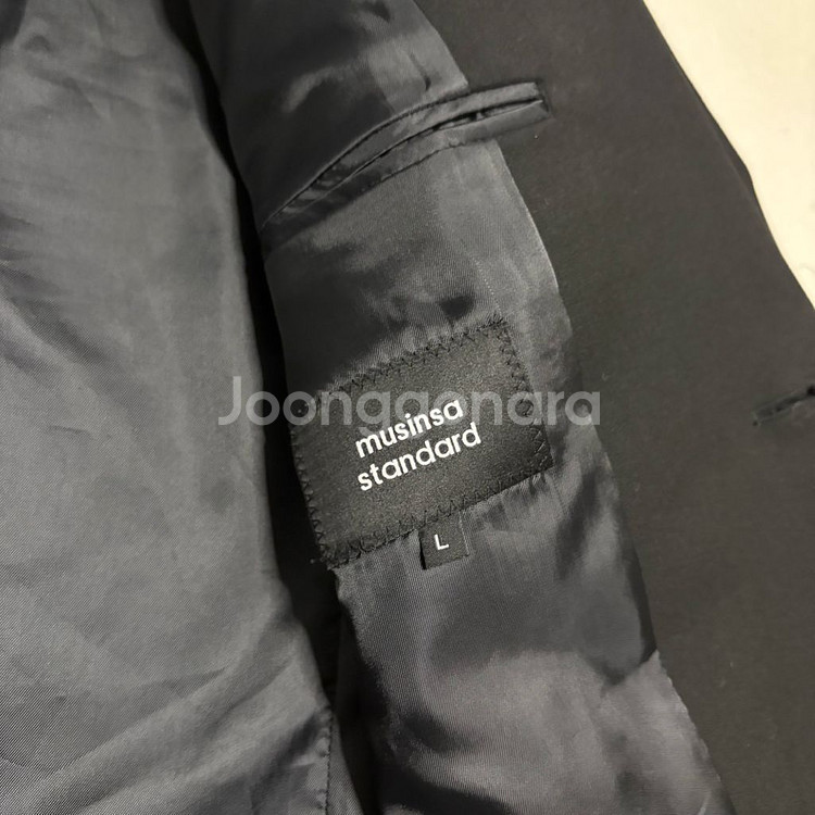 정품 무신사스탠다드 릴렉스드 베이직 블레이저 블랙 자켓--6