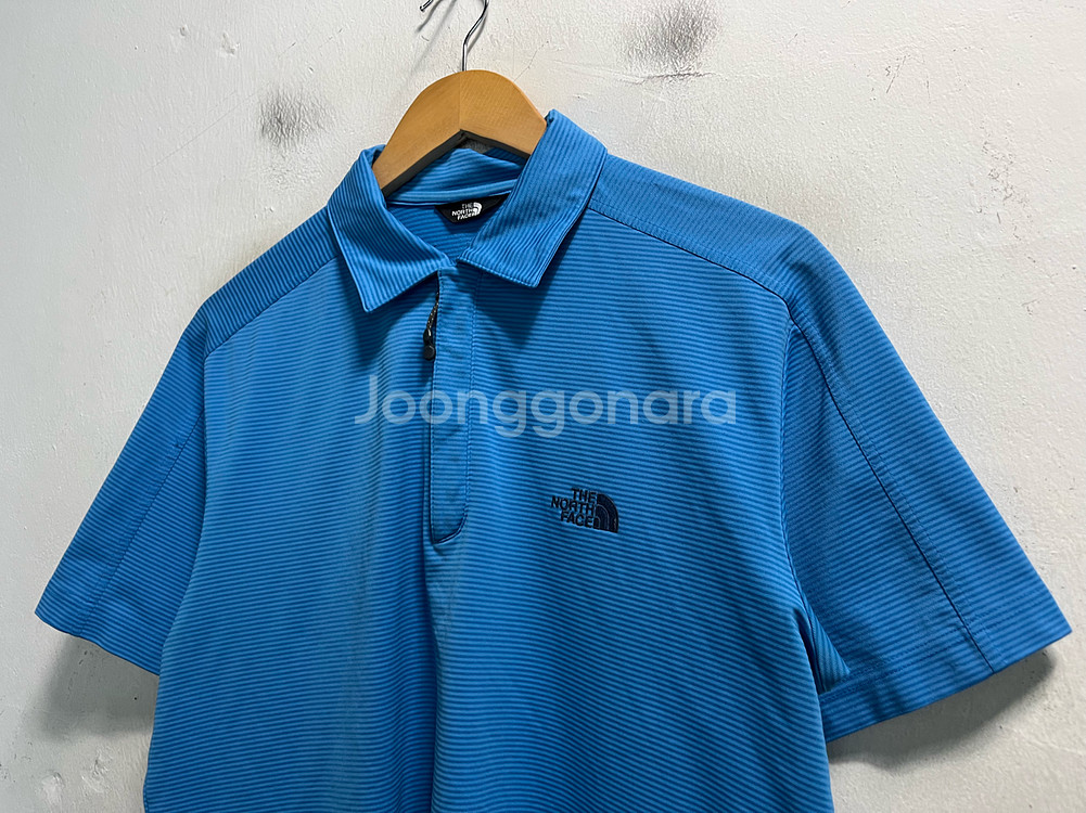 95-100 노스페이스 기능성 스판 반집업 반팔티--1