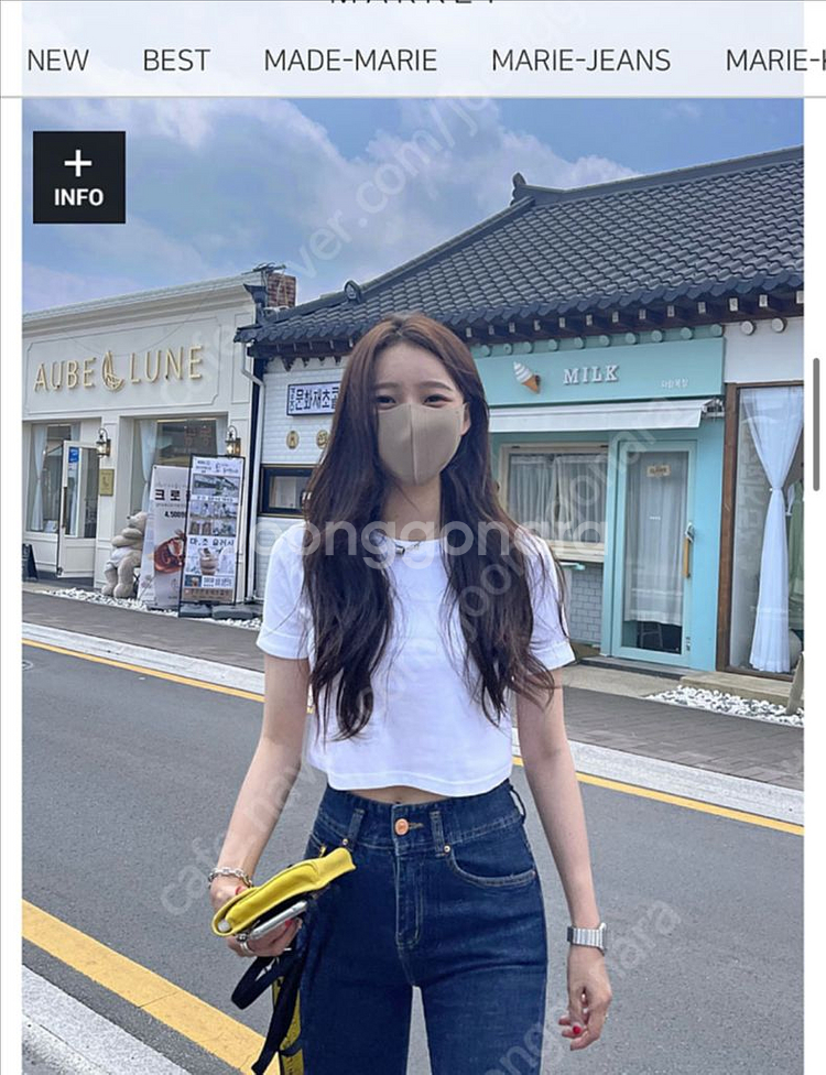 새상품//마리마켓 카브라 크롭 티셔츠 M--2