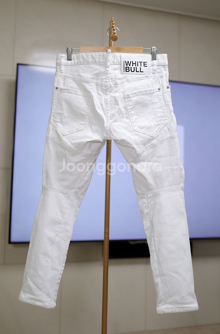 디스퀘어드2 화이트 진 "Tidy Biker Jean"--1