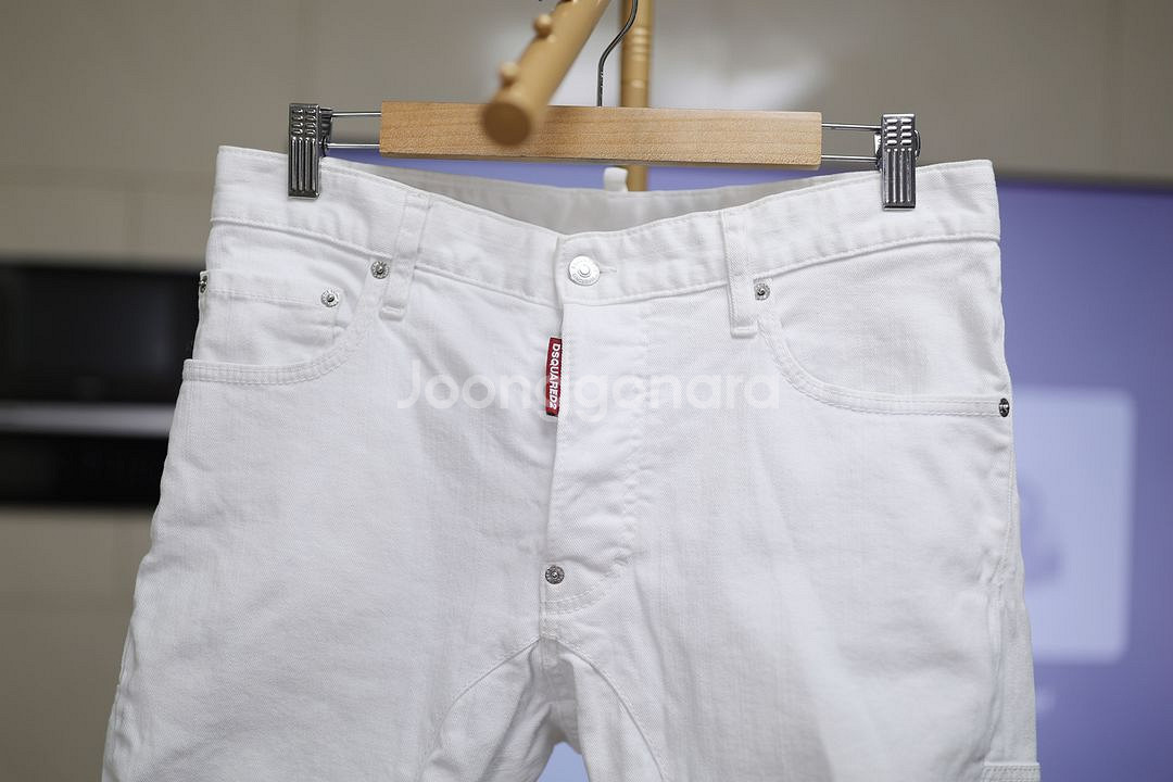 디스퀘어드2 화이트 진 "Tidy Biker Jean"--6