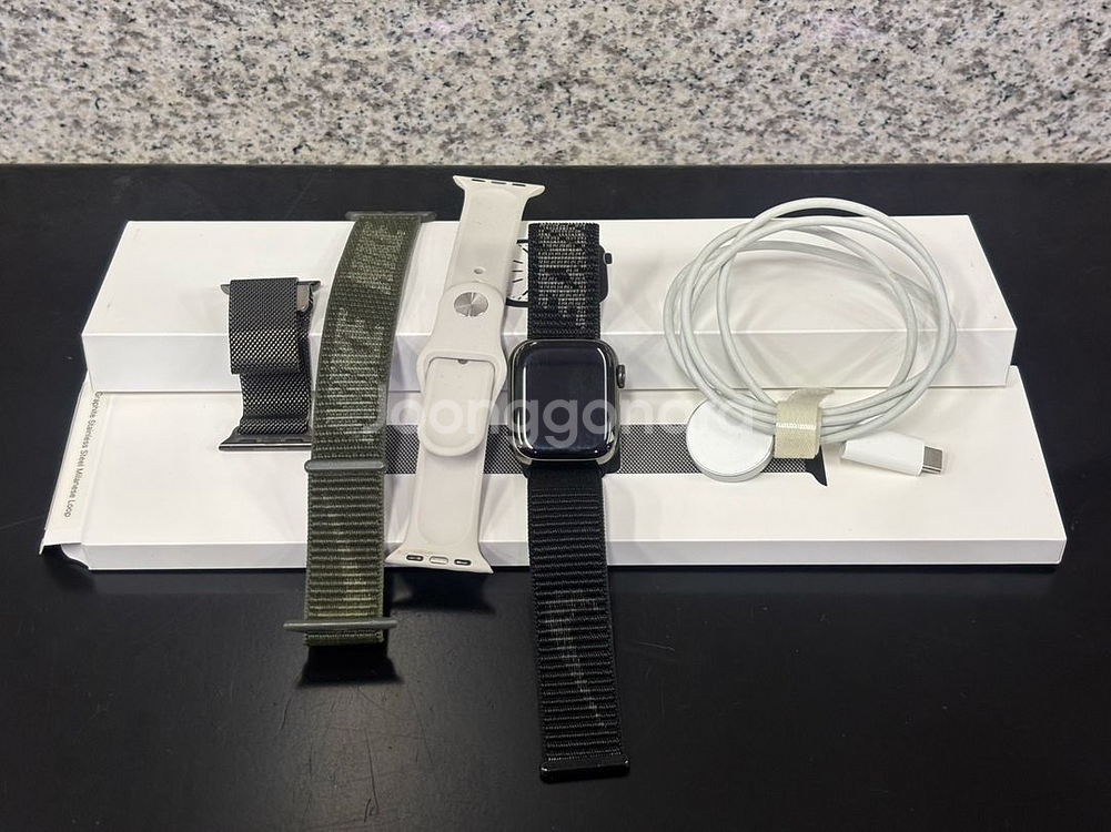 애플워치7 41mm 스테인리스 짱짱급! 싸게!!!--0