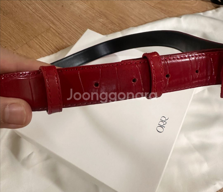 오르 스퀘어 벨트 레드 새상품--2